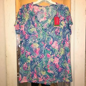 NWT Lilly Pulitzer Mermaid's Cove Etta Top SzXL